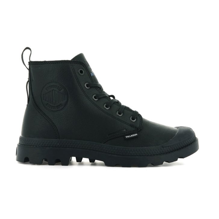 Dámské Boty Palladium Pampa Hi Ess Leather WP+ Černé | CZ RUX-85O